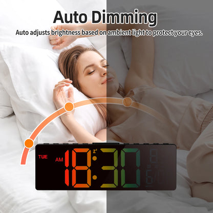 10.5" LED Digital Wall Clock and Temperature Display and Remote