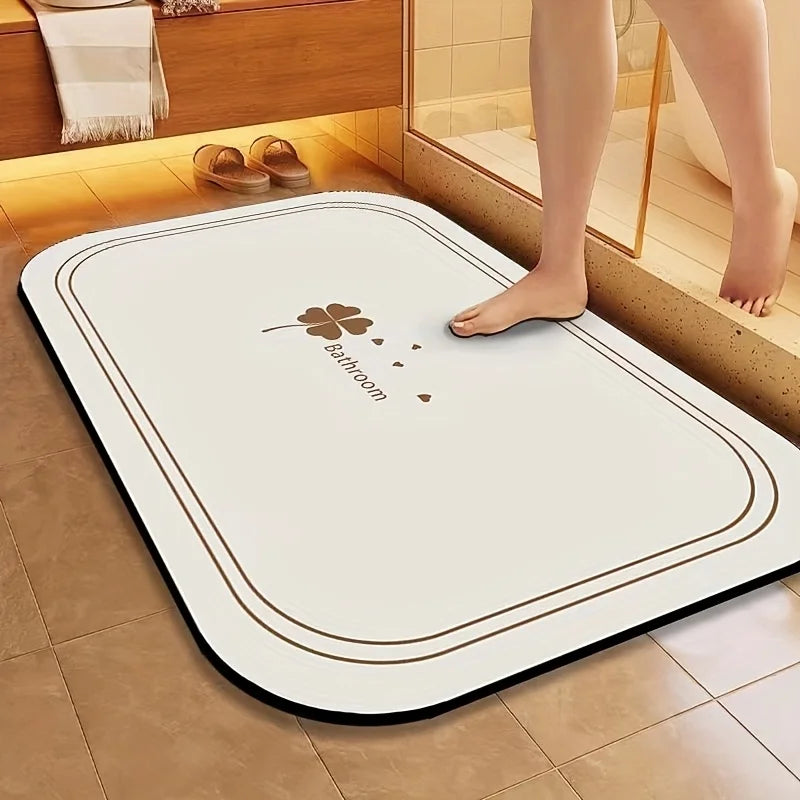 1pc Diatomite Bathmat Quick Dry Super Absorbent Non-Slip Floor Mat