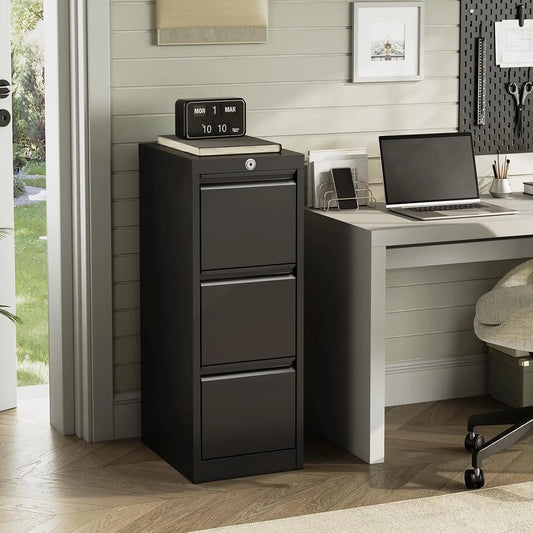 3 Drawer Metal Lateral File Cabinet with Lock & Keys