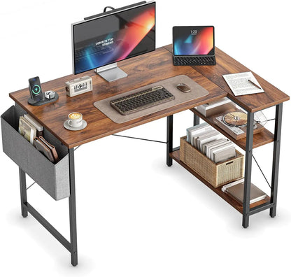 40" L-Shaped Computer / Gaming Desk with Reversible Storage Shelves,