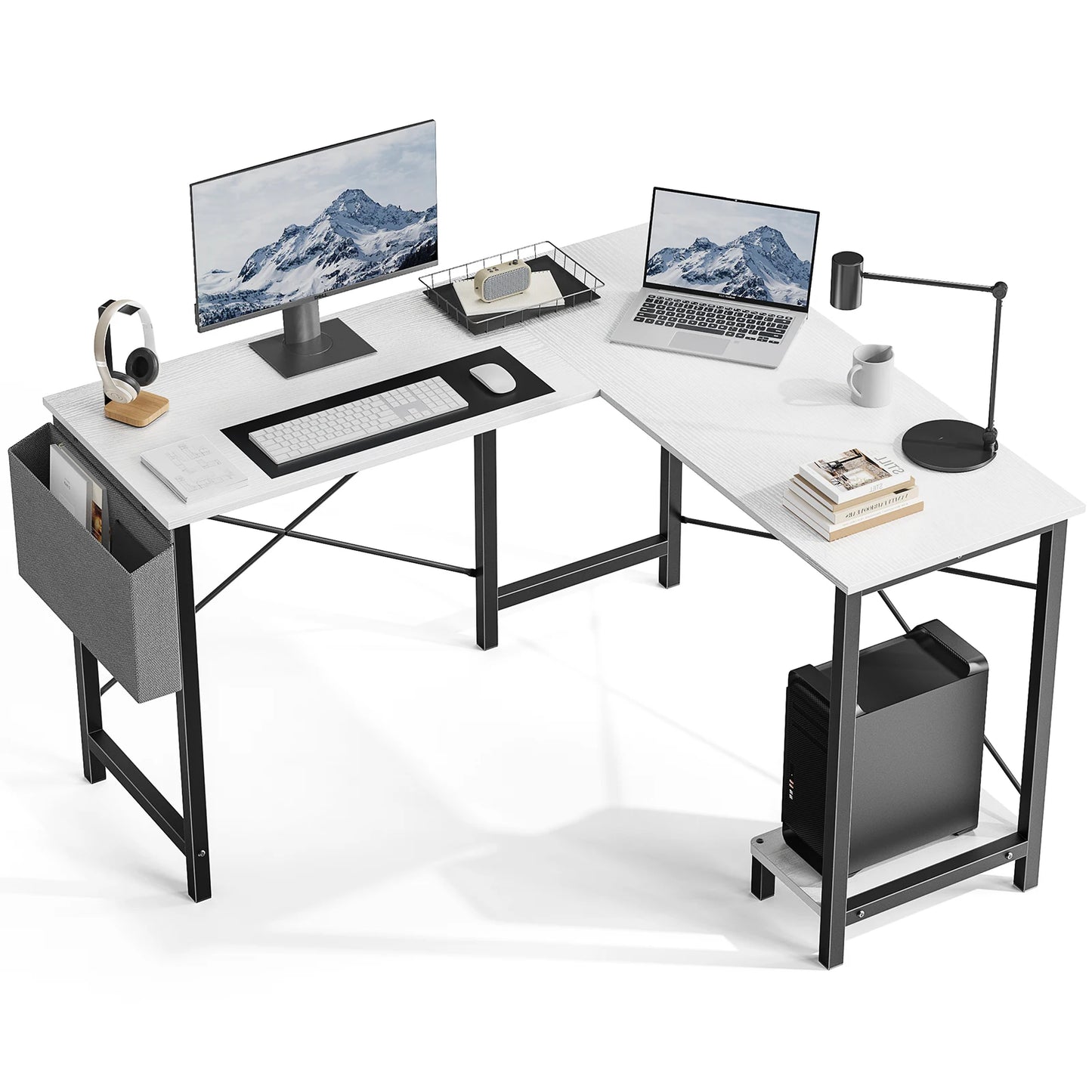 Gaming Corner 50 Inch PC Wooden Table with CPU Storage Shelf & Side Bag