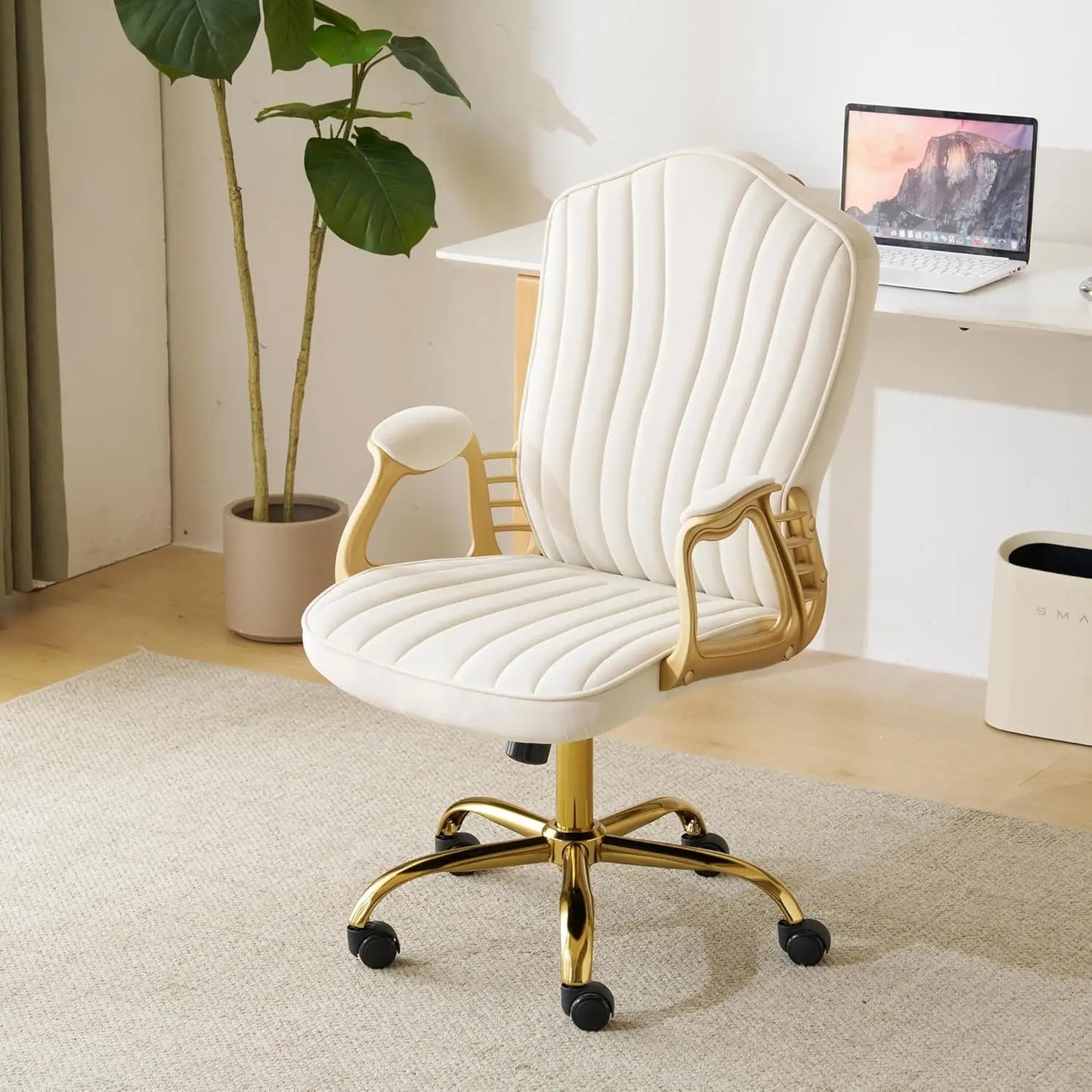 Pink Rolling Home Office Chair with Arm Rest