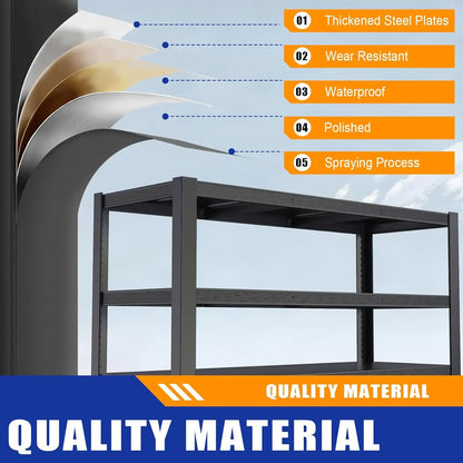 3050LBS Heavy Duty Metal Garage Shelving 5-Tier Adjustable Storage Rack 24x55x84in, Customized