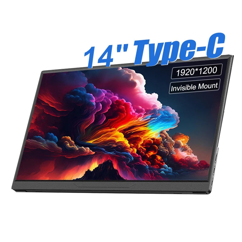 14inch Touch Screen Monitor, Ultra-thin 1200P IPS USB-C HDMI External Second Screen for Laptop PC Cell Phone Switch PS4/5 Xbox
