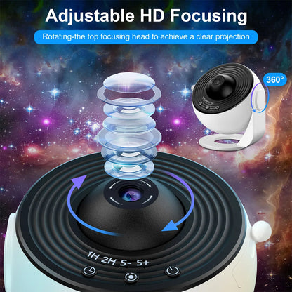 Galaxy Projection Night Light, Black Planetarium LED Lamp