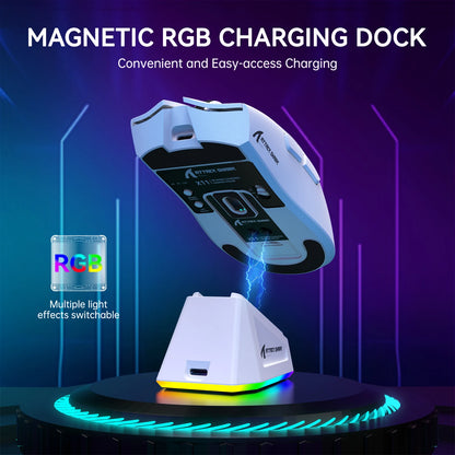 Lightweight Wireless Gaming Mouse with RGB Backlight Charging to 22K DPI, PAW3311 Optical Sensor