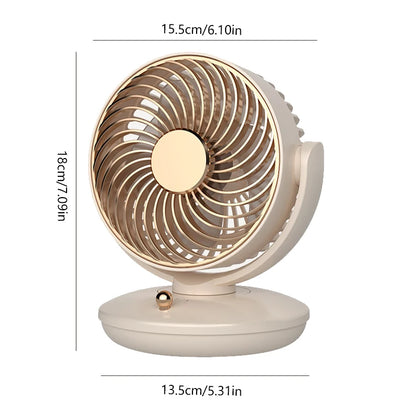 6" Portable Oscillating Desk Fan, 3 Speed Settings