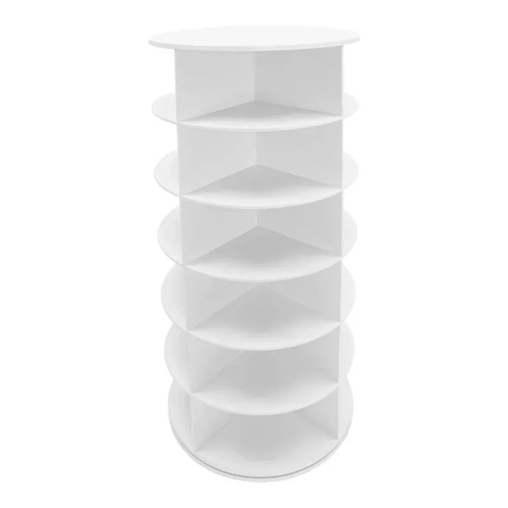 6-Tier Rotating Shoe Rack, 360° Spinning Storage Organizer for 24-28 Pairs.