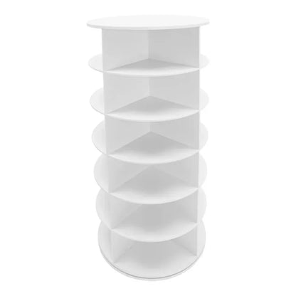 6-Tier Rotating Shoe Rack, 360° Spinning Storage Organizer for 24-28 Pairs.
