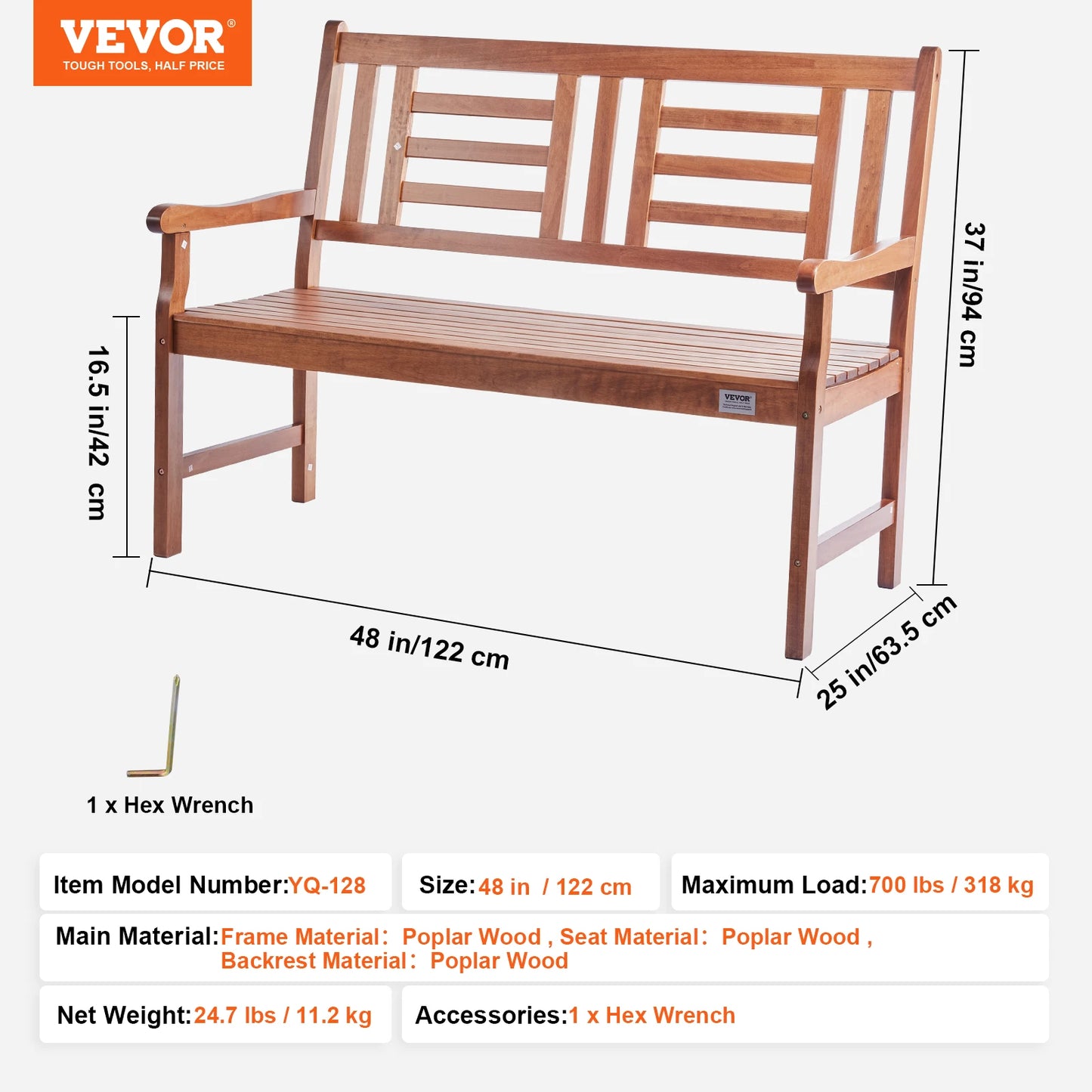 Metal Outdoor Park / Garden Bench