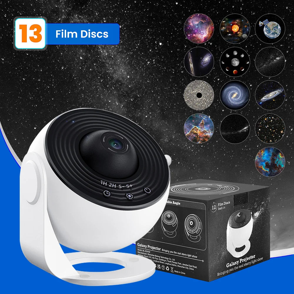 Galaxy Projection Night Light, Black Planetarium LED Lamp