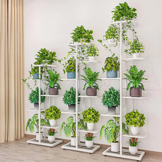 7 Tier Indoor Outdoor, Metal Plant Stand