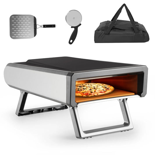 Gas Powered 12" Outdoor Pizza Oven with Accessories