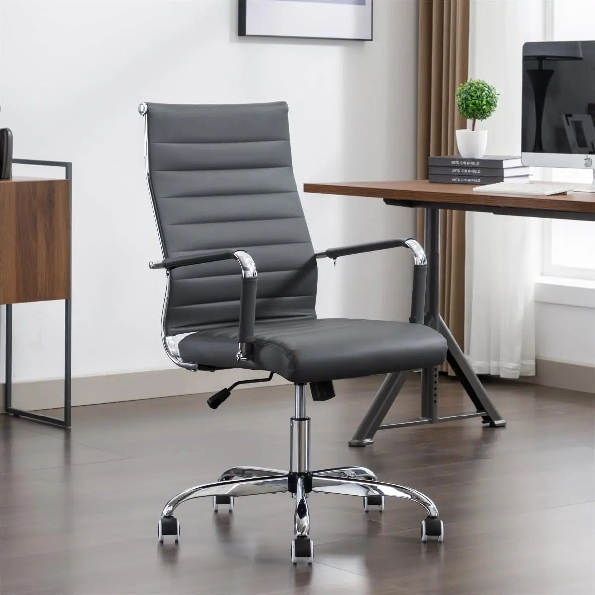 Leather Office Desk / Conference Room Chairs with Wheels, Executive Modern High Back
