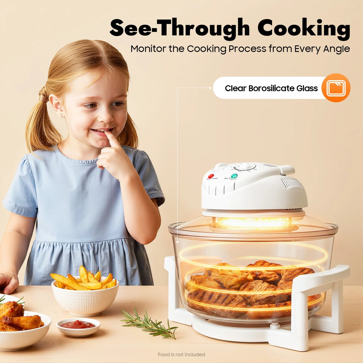 110V 17.96Qt Visual Air Fryer with Grill Rack