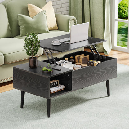 Lift Top Coffee Table with Adjustable Storage Shelf and Easy Lift or Lower