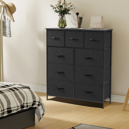 9 Drawer Dresser. comes in White, Brown, Grey, and Black