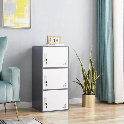 3-Door Metal Storage Organizer Locker