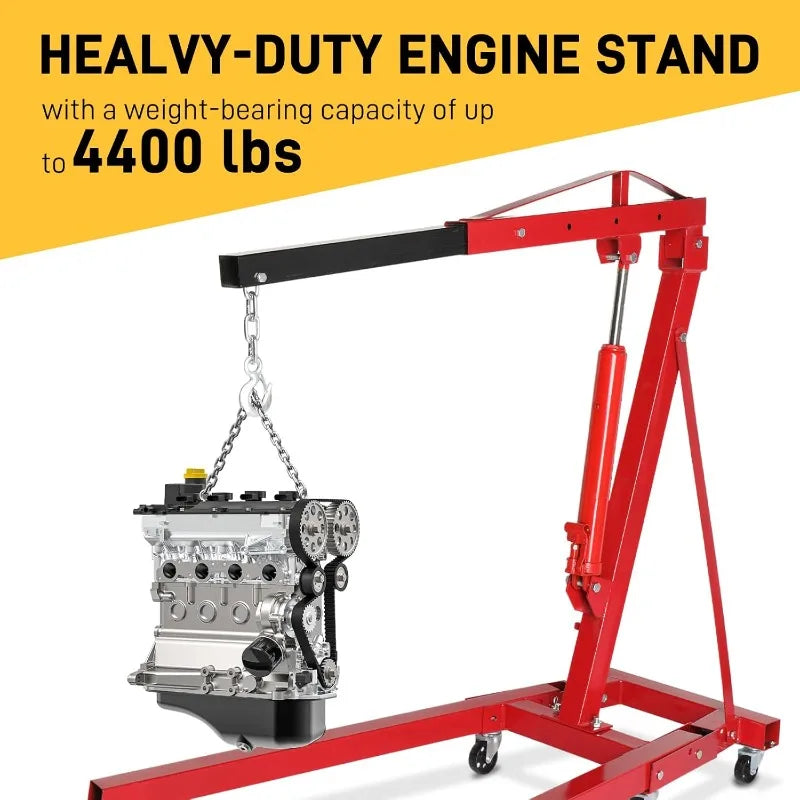 2 Ton Folding Hydraulic Engine Hoist with Telescopic Boom and Outriggers