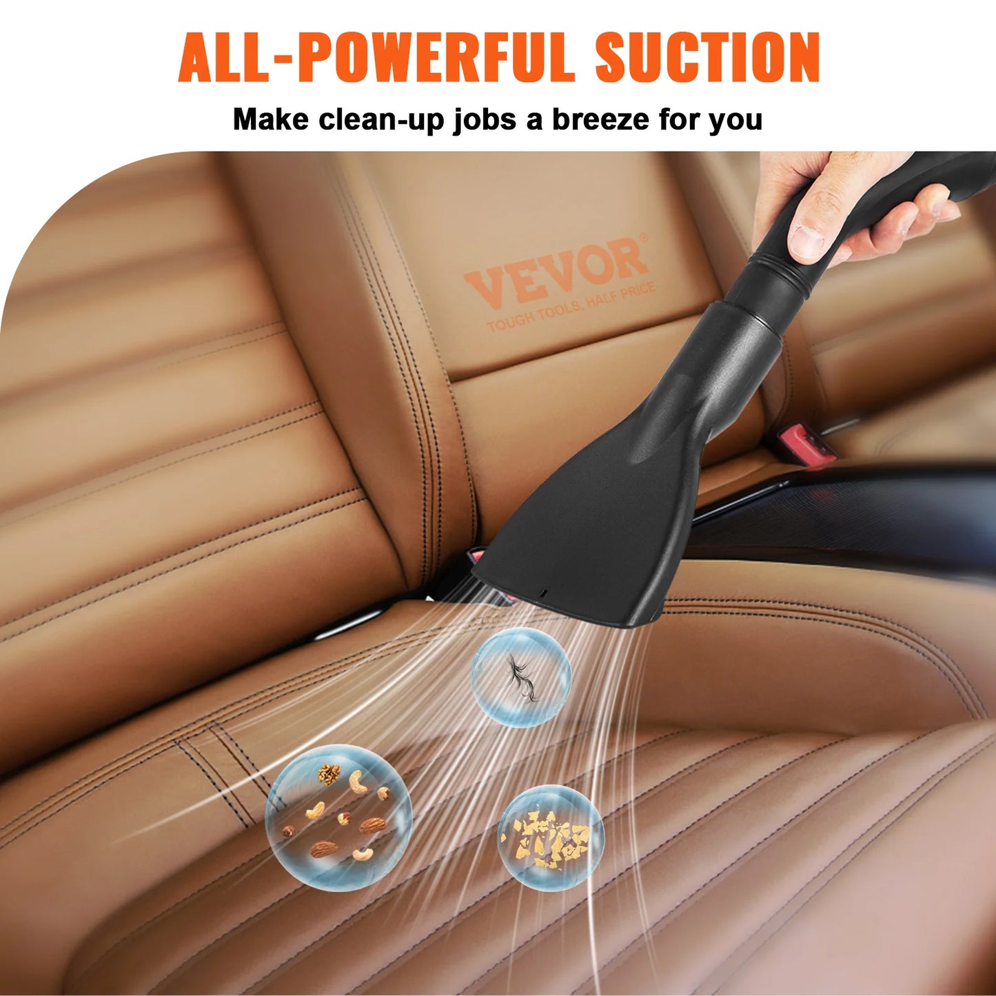 3 in 1 Wet Dry Portable Shop Vacuum with Blowing Function Vac 2.6 Gallon 2.5 Peak HP