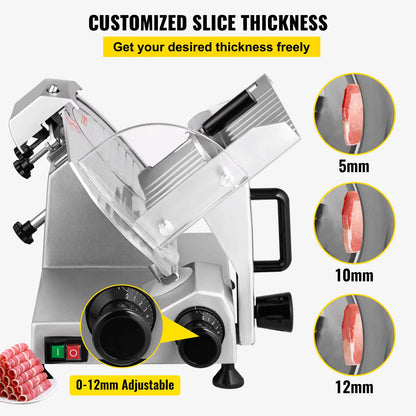 8/10 Inch adjustable Thickness Deli Meat and Cheese Slicer.