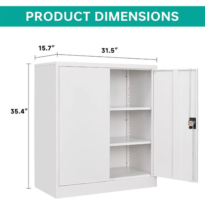 Small Metal Cabinet with Shelves,36 inch with Lock