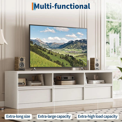 Modern TV Stand with Open Shelving & Storage Drawer