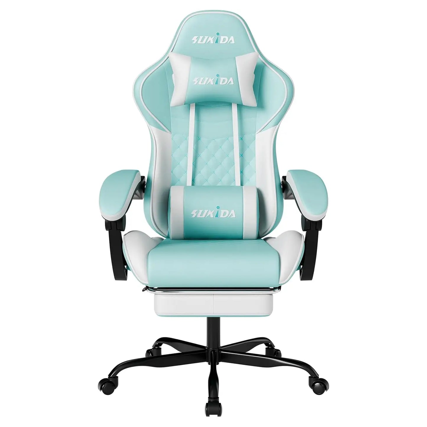 Height Adjustable Ergonomic Video Gaming / Computer Chair with Messaging Lumbar Support