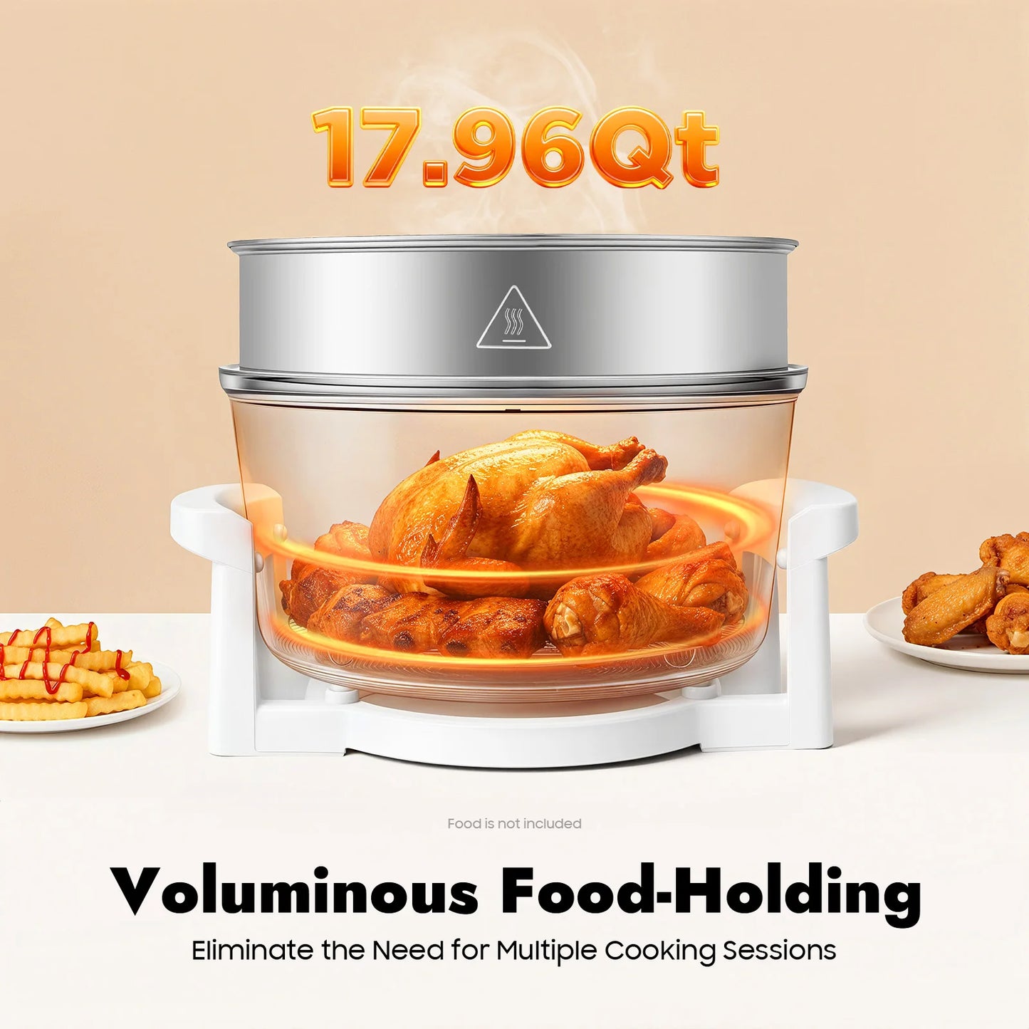 110V 17.96Qt Visual Air Fryer with Grill Rack