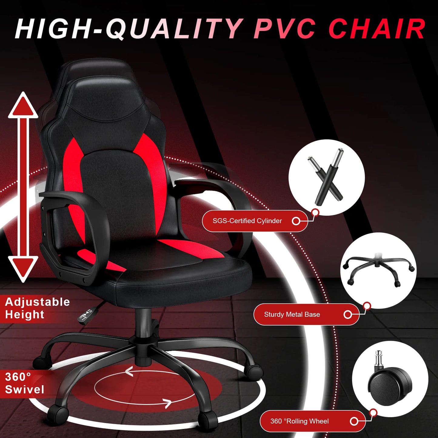 Adjustable Swiveling Leather Ergonomic Gaming Chair