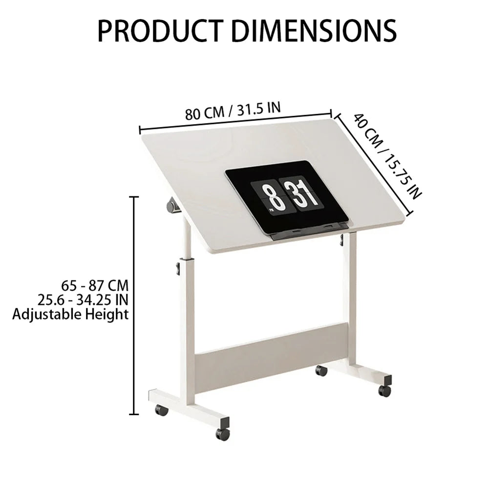 Small Standing Rolling Adjustable Height Stand Up Desk with Wheels