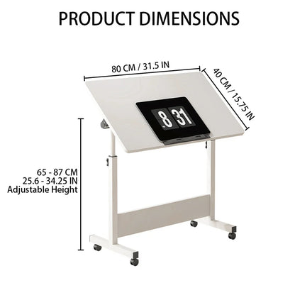 Small Standing Rolling Adjustable Height Stand Up Desk with Wheels