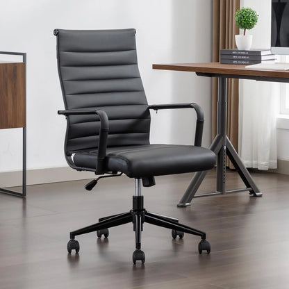 Leather Office Desk / Conference Room Chairs with Wheels, Executive Modern High Back