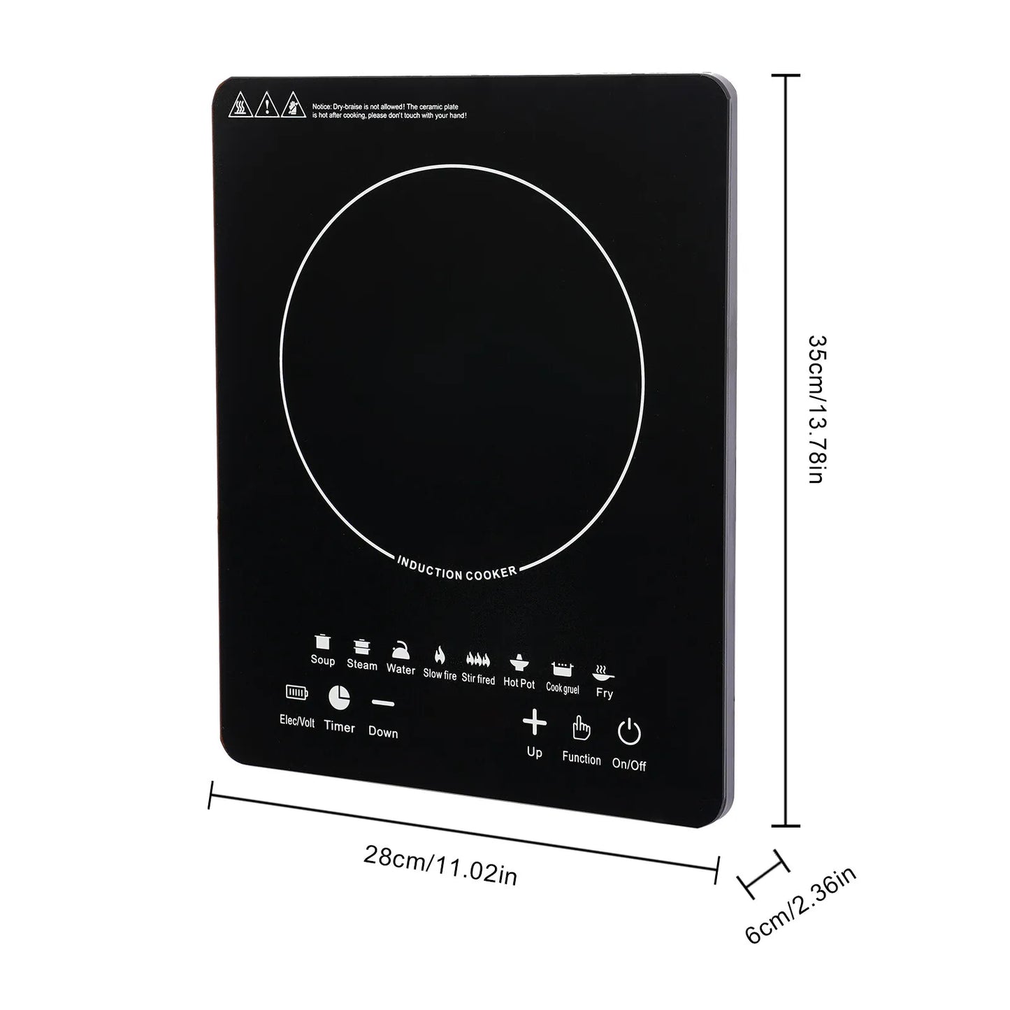 110V 750W Electric Induction Cooktop 8 Power Levels