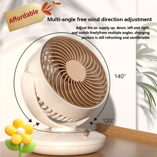 6" Portable Oscillating Desk Fan, 3 Speed Settings