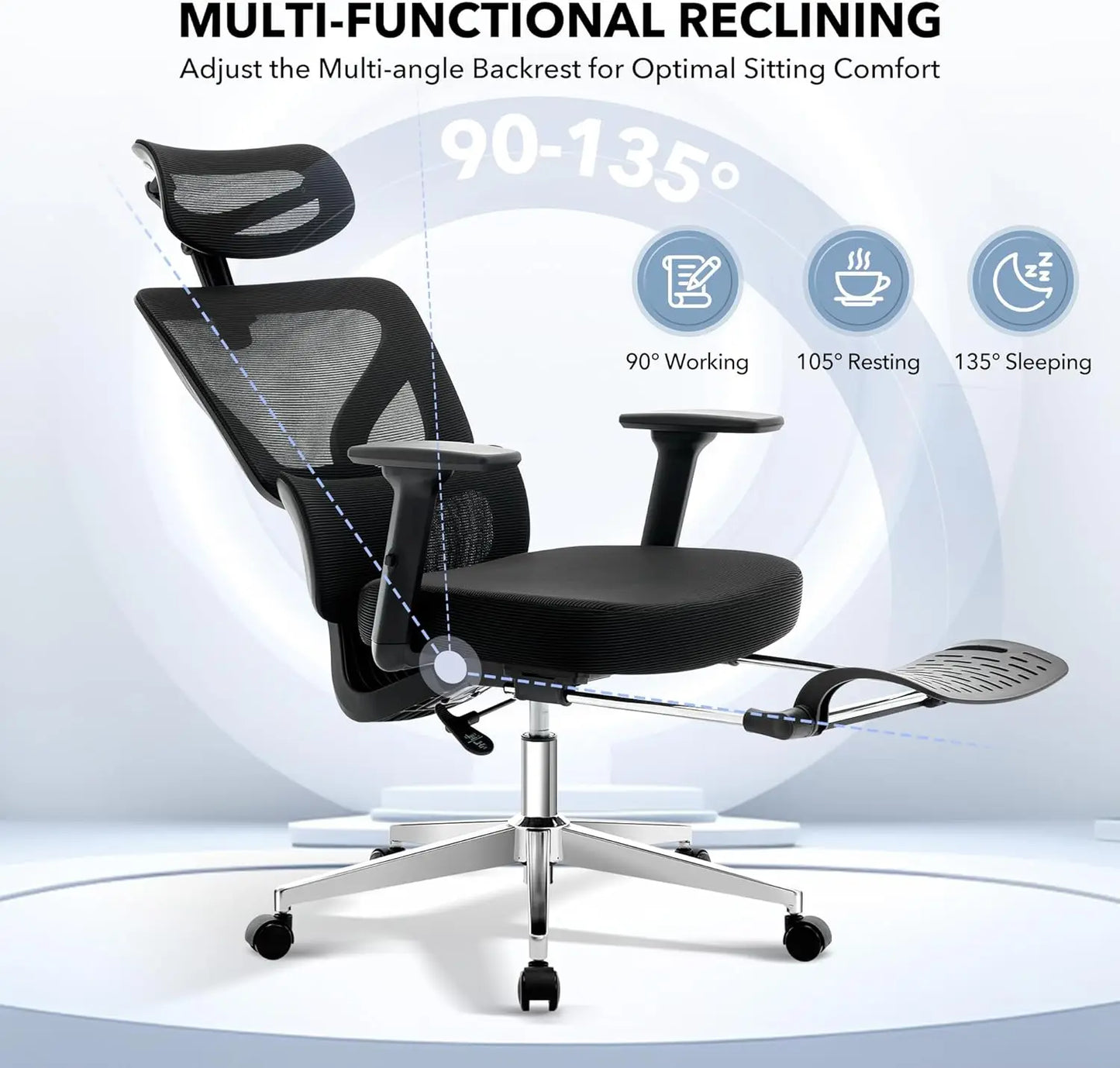 Ergonomic Computer Office / Gaming Chair with Adjustable Lumbar Support,