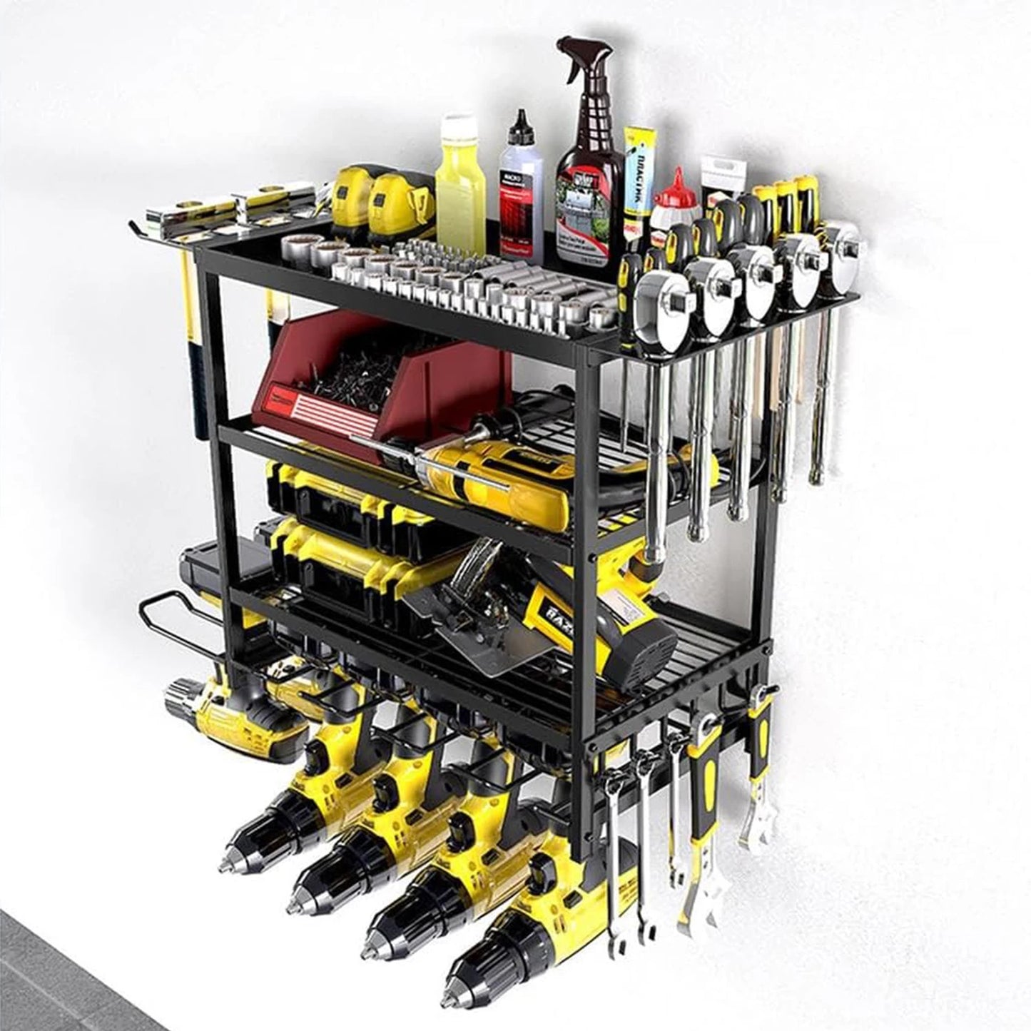 Heavy Duty Power Tool Wall Mounted Storage Rack.
