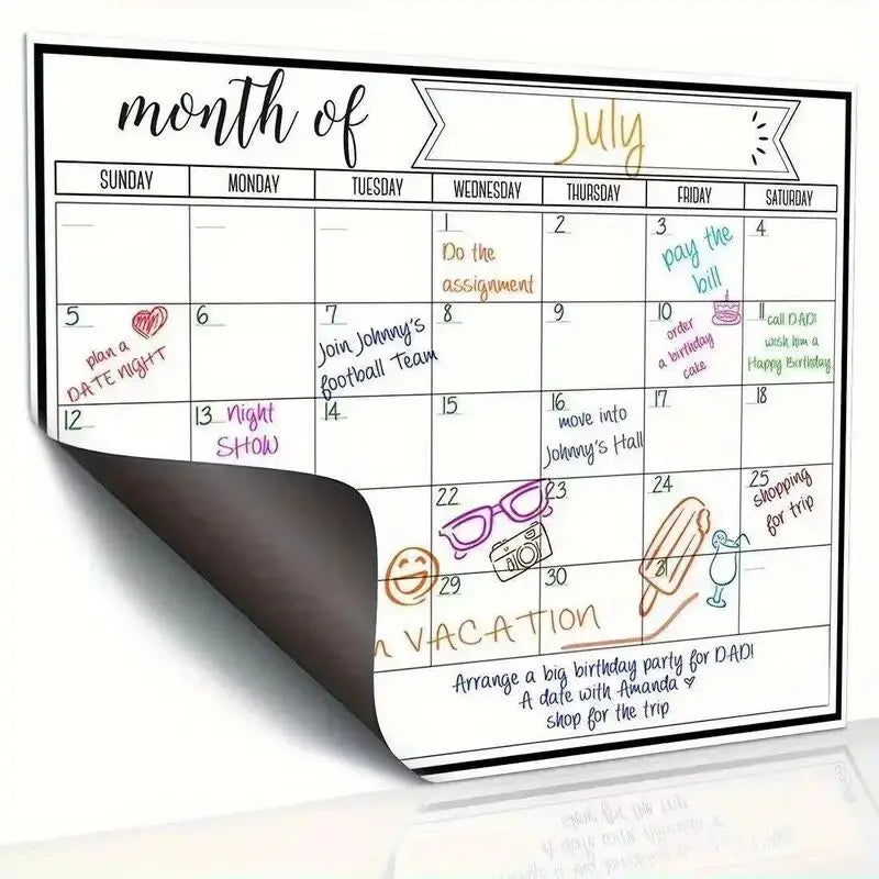 Magnetic Whiteboard Dry Erase Weekly Planner with Marker
