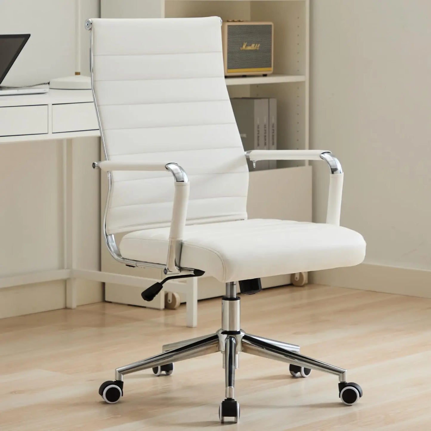 Leather Office Desk / Conference Room Chairs with Wheels, Executive Modern High Back