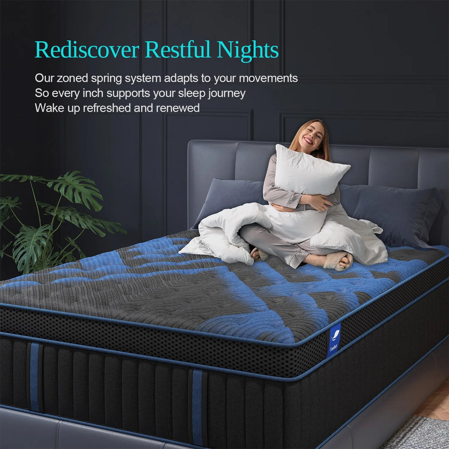 12"Gel Memory Foam Hybrid Pocket Spring Mattress Twin Full Queen King Bed Mattress In A Box, Medium Firm with Motion Isolation