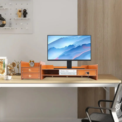 Wooden Desktop Organizer with Drawers