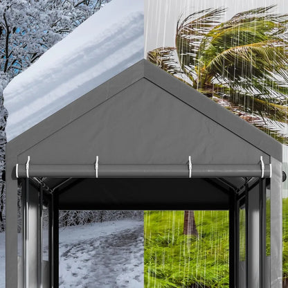 12x20 ft Heavy Duty Portable Garage with Roll-up Windows