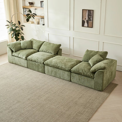 109" L-Shaped Modular Sectional with Ottoman.