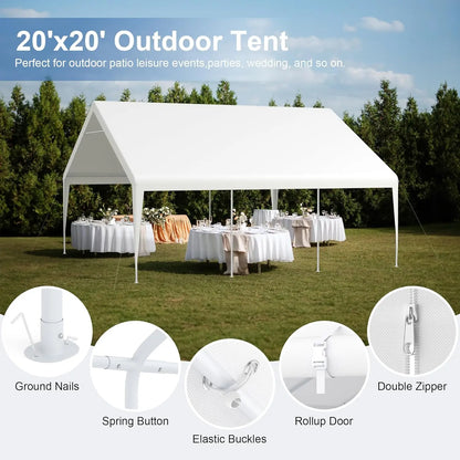 Large Portable Metal Heavy Duty Garage Canopy