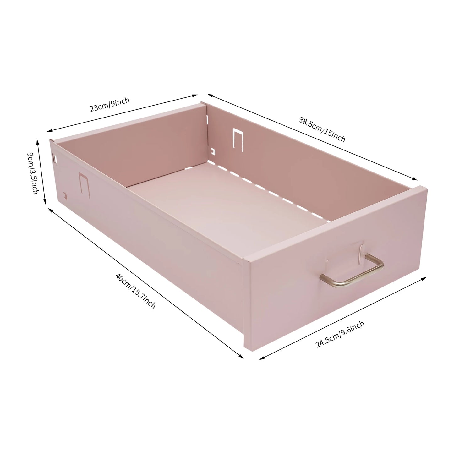 Pink Metal 3-Drawer Lockable Wheeled File Cabinet