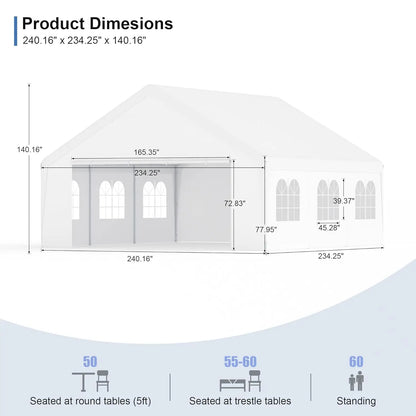 Large Portable Metal Heavy Duty Garage Canopy