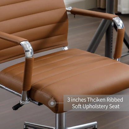 Leather Office Desk / Conference Room Chairs with Wheels, Executive Modern High Back