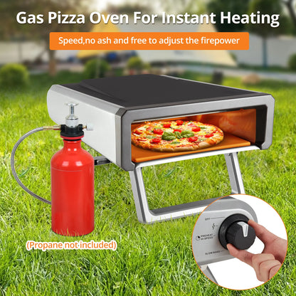 Gas Powered 12" Outdoor Pizza Oven with Accessories