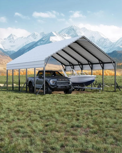 20'x25'x13' Heavy Duty Metal Carport for 2 Cars with Reinforced Frame