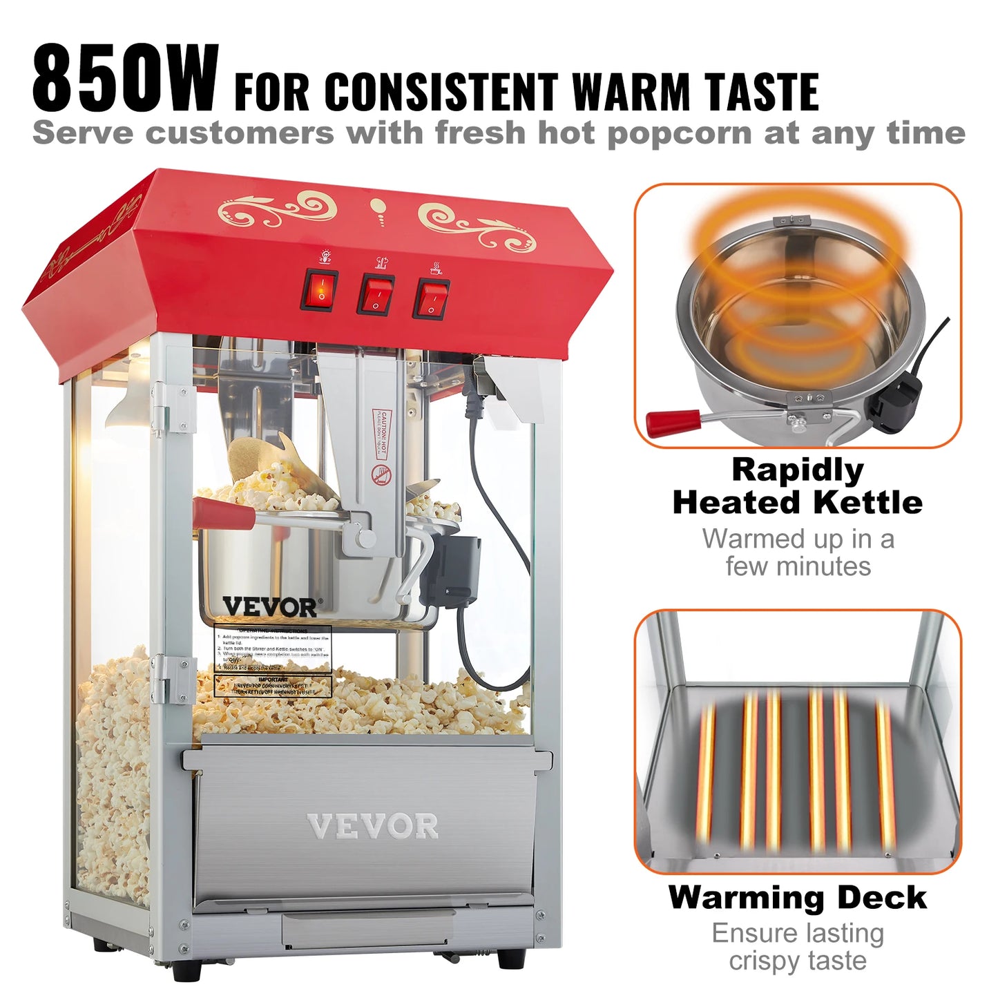 Electric Popcorn Maker with Scoop Spoon
